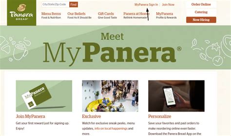 panera my account login